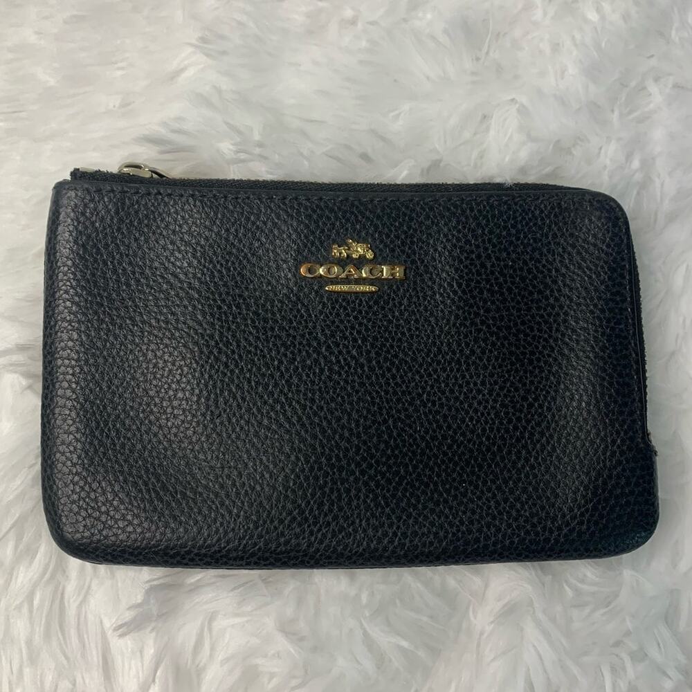Coach Black Double Zip Pouch
